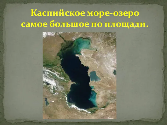 Каспийское море-озеро самое большое по площади.