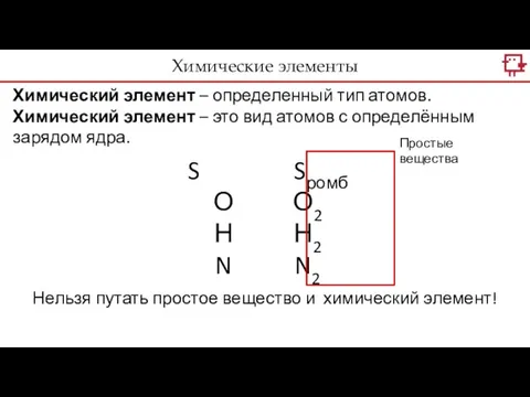 Химический элемент – определенный тип атомов. Химический элемент – это