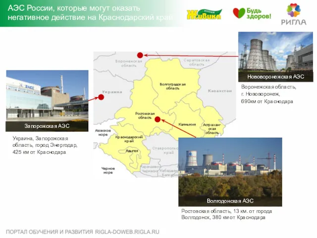 АЭС России, которые могут оказать негативное действие на Краснодарский край Ростовская область, 13
