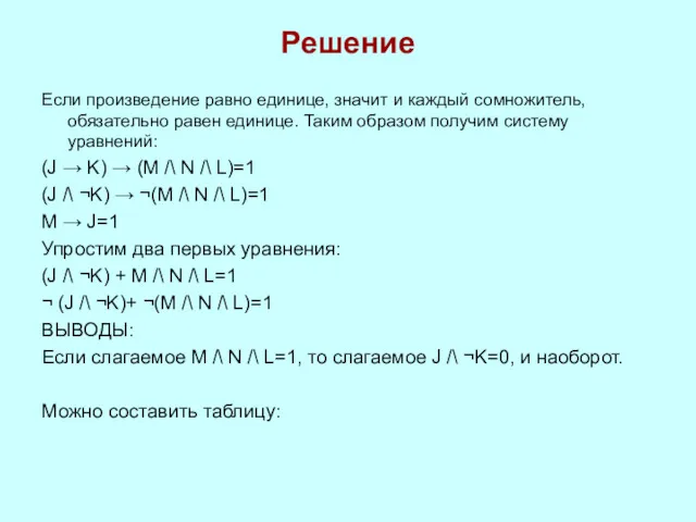 Решение Если произведение равно единице, значит и каждый сомножитель, обязательно