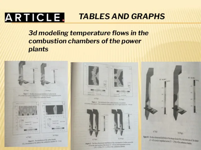 TABLES AND GRAPHS 3d modeling temperature flows in the combustion chambers of the power plants