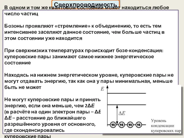 Сверхпроводимость В одном и том же квантовом состоянии может находиться