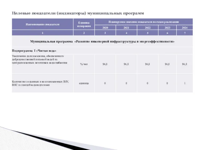 Целевые показатели (индикаторы) муниципальных программ