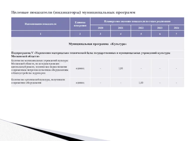 Целевые показатели (индикаторы) муниципальных программ