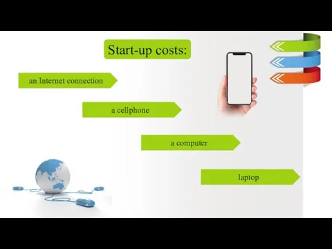 Start-up costs: an Internet connection a cellphone a computer laptop