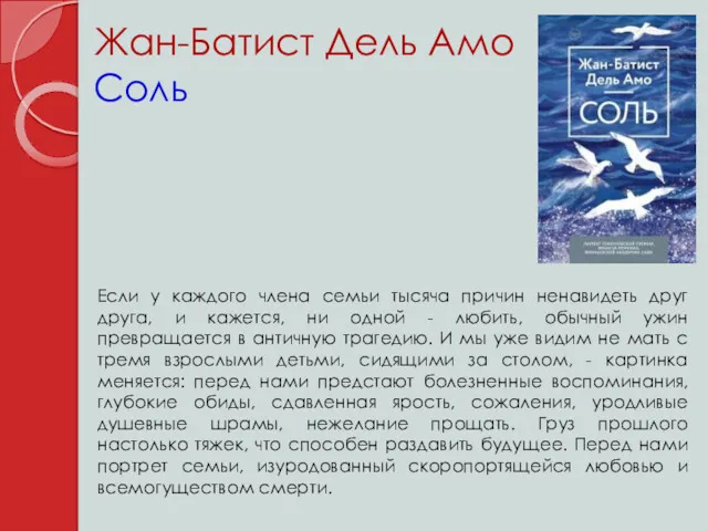 Жан-Батист Дель Амо Соль Если у каждого члена семьи тысяча причин ненавидеть друг