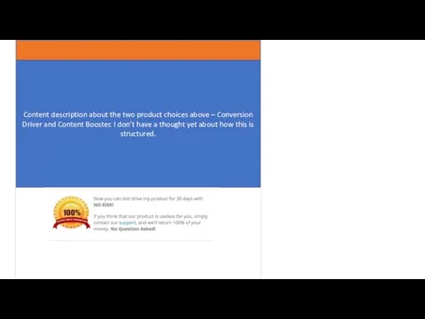 Content description about the two product choices above – Conversion