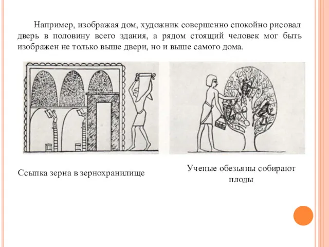 Например, изображая дом, художник совершенно спокойно рисовал дверь в половину