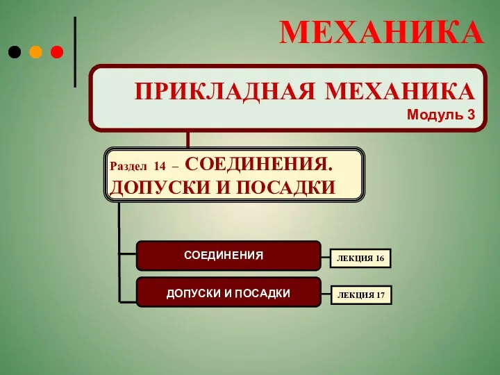 МЕХАНИКА ПРИКЛАДНАЯ МЕХАНИКА Модуль 3