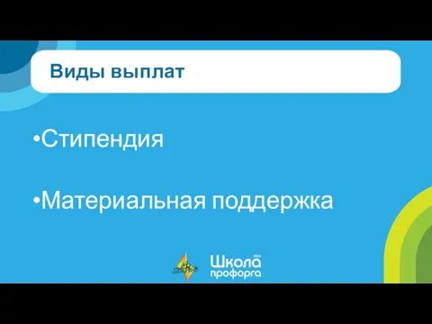 Виды выплат Стипендия Материальная поддержка