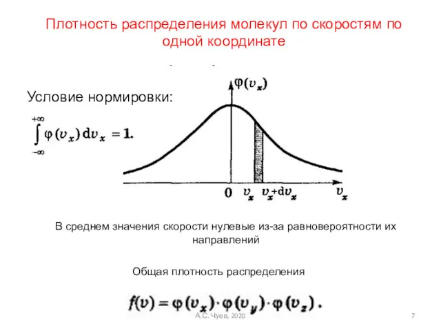 Условие нормировки: В среднем значения скорости нулевые из-за равновероятности их