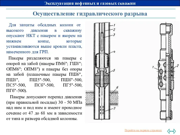 Осуществление гидравлического разрыва Для защиты обсадных колонн от высокого давления