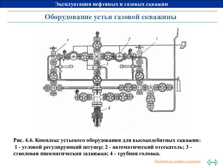 Оборудование устья газовой скважины Рис. 4.6. Комплекс устьевого оборудования для