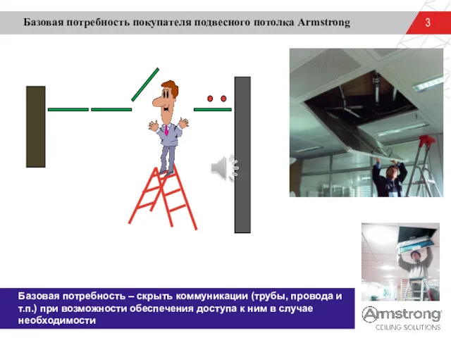 Базовая потребность покупателя подвесного потолка Armstrong Базовая потребность – скрыть