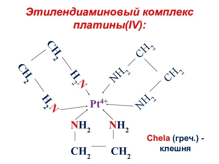 Этилендиаминовый комплекс платины(IV): Chela (греч.) - клешня