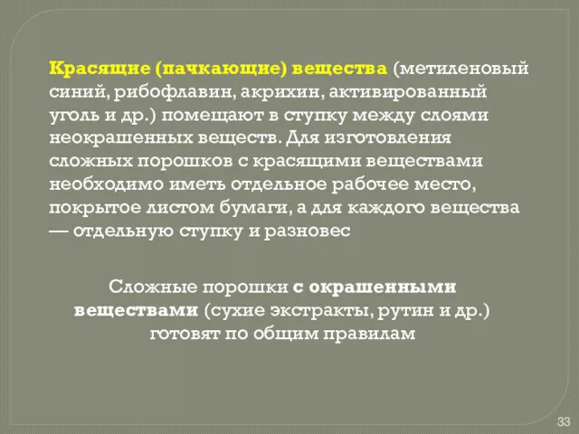 Красящие (пачкающие) вещества (метиленовый синий, рибофлавин, акрихин, активированный уголь и