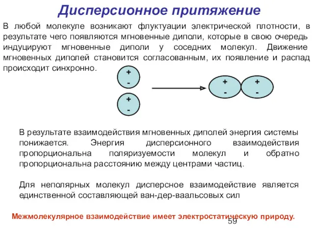 В любой молекуле возникают флуктуации электрической плотности, в результате чего