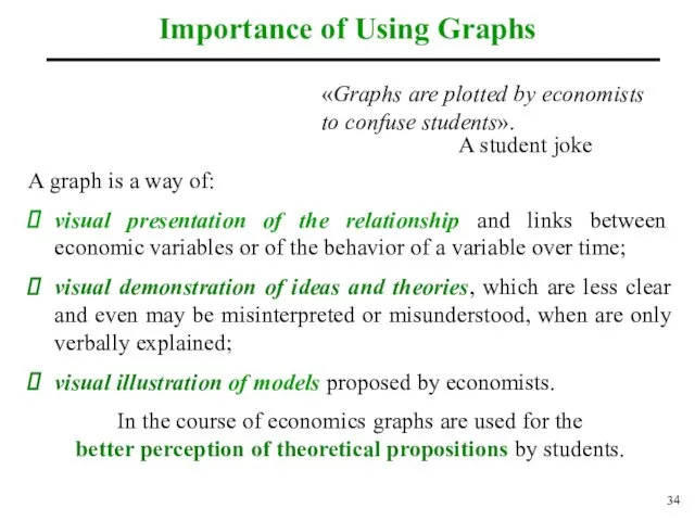 Importance of Using Graphs A graph is a way of: