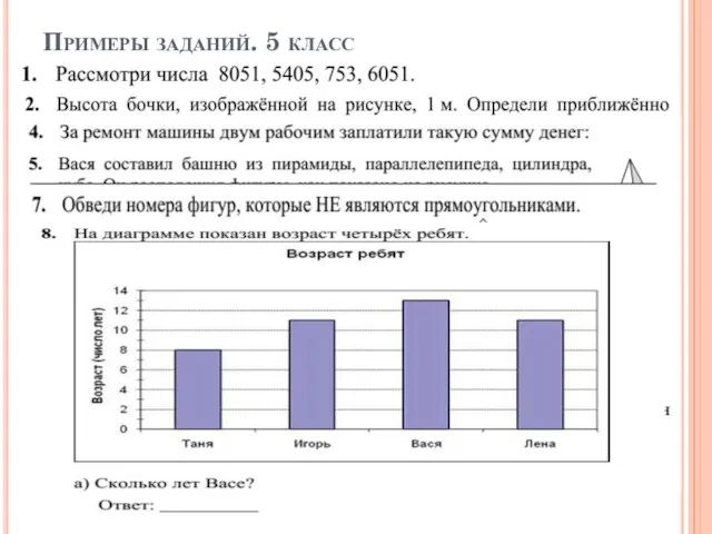 Примеры заданий. 5 класс