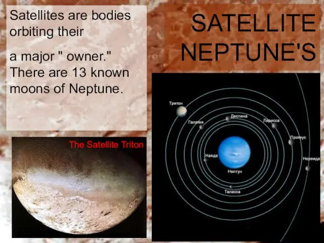 SATELLITE NEPTUNE'S Satellites are bodies orbiting their a major "