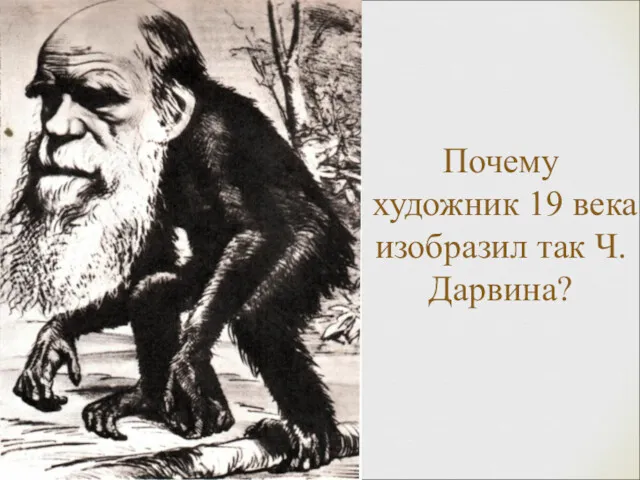 Почему художник 19 века изобразил так Ч.Дарвина?