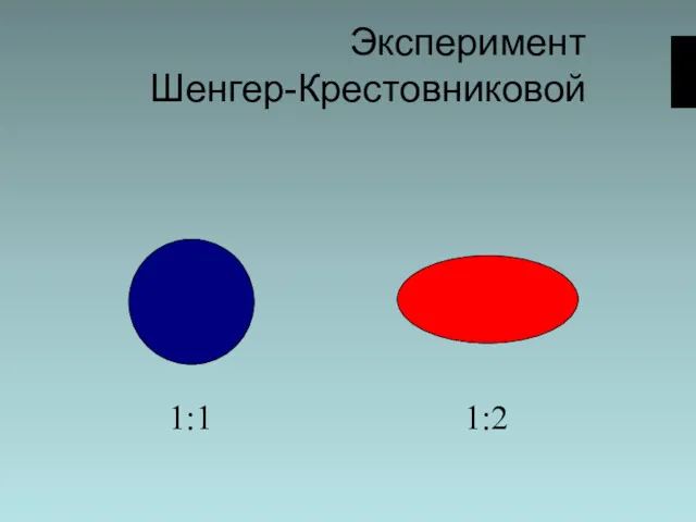 Эксперимент Шенгер-Крестовниковой 1:1 1:2