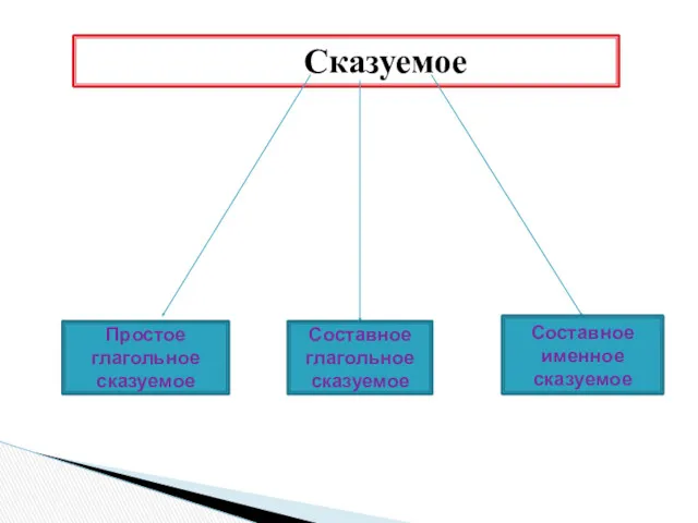 Сказуемое Простое глагольное сказуемое Составное глагольное сказуемое Составное именное сказуемое