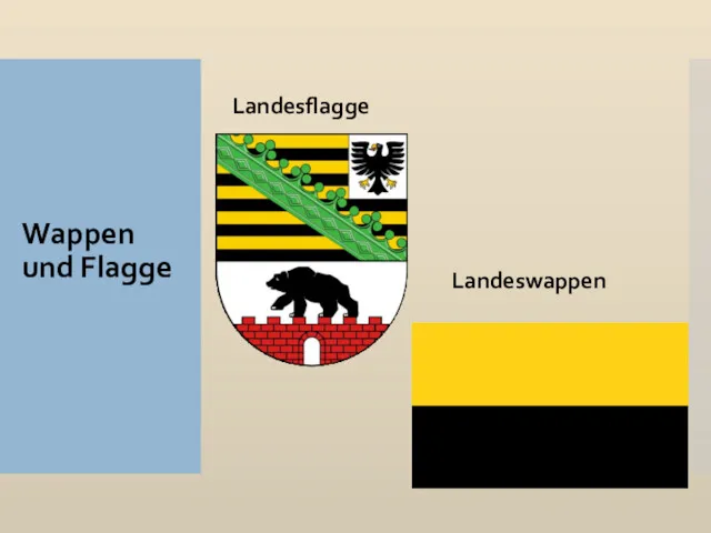 Wappen und Flagge Landesflagge Landeswappen