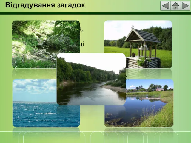 Відгадування загадок Дзюркочу серед лісу я, Холодне, гомінке. Ще здалеку