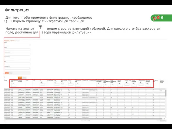 Для того чтобы применить фильтрацию, необходимо: Открыть страницу с интересующей