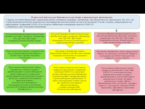 Отдельный фильтр для беременных при входе в медицинскую организацию 1.Оценка