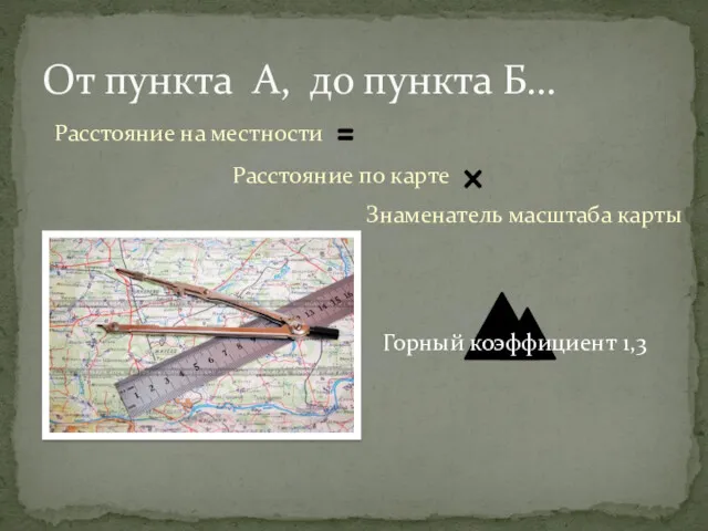 От пункта А, до пункта Б… Расстояние на местности Расстояние