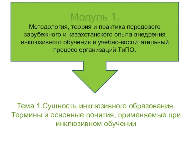 Модуль 1. Методология, теория и практика передового зарубежного и казахстанского