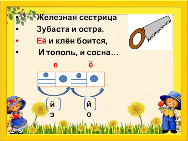 Железная сестрица Зубаста и остра. Её и клён боится, И