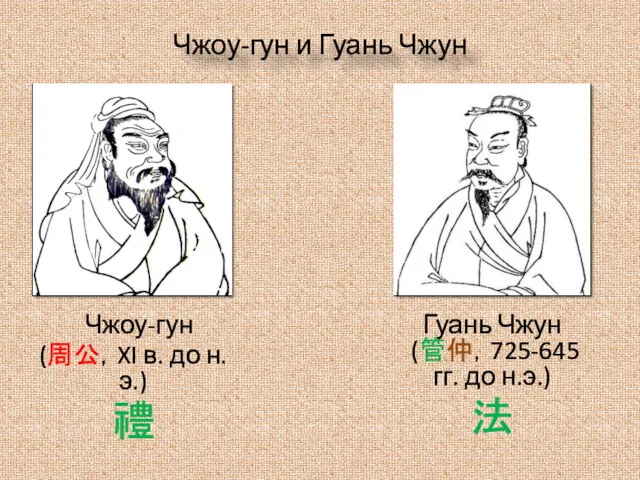 Чжоу-гун и Гуань Чжун Чжоу-гун (周公，XI в. до н.э.) 禮