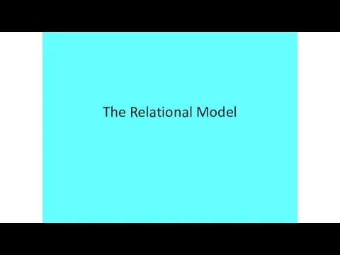 The Relational Model