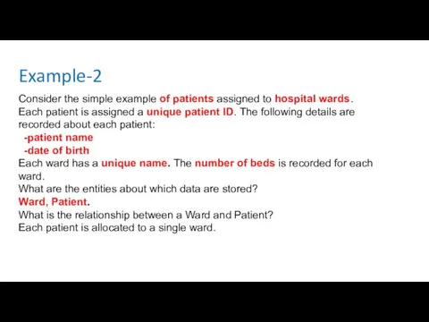 Example-2 Consider the simple example of patients assigned to hospital