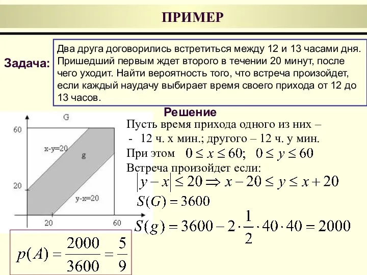 Пусть время прихода одного из них – 12 ч. х