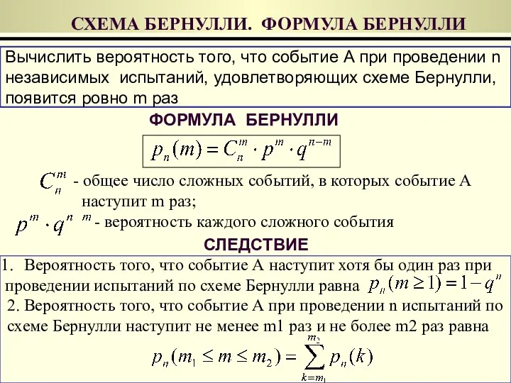 Вероятность того, что событие А наступит хотя бы один раз