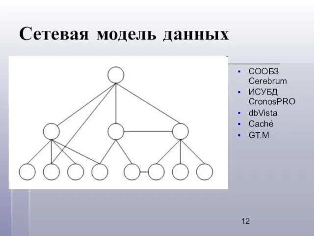 Сетевая модель данных СООБЗ Cerebrum ИСУБД CronosPRO dbVista Caché GT.M