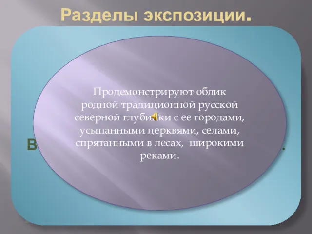 Разделы экспозиции. Раздел 1 «Почтовые открытки с видами городов и