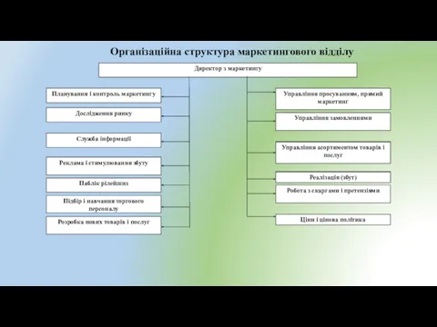 Організаційна структура маркетингового відділу