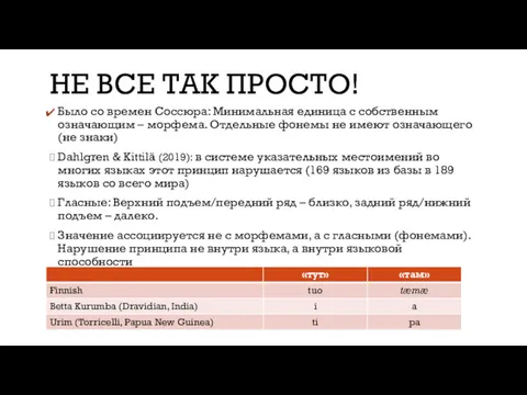 НЕ ВСЕ ТАК ПРОСТО! Было со времен Соссюра: Минимальная единица