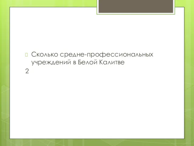 Сколько средне-профессиональных учреждений в Белой Калитве 2