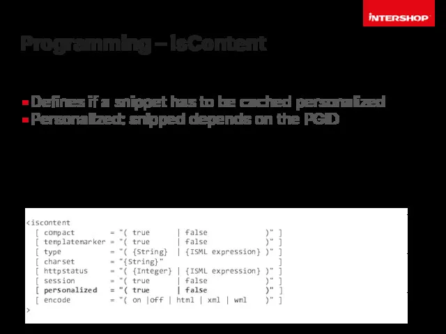 Programming – isContent Defines if a snippet has to be