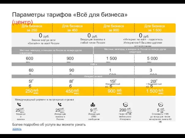 Для бизнеса за 250 Для бизнеса за 450 Для бизнеса