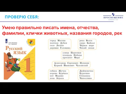 ПРОВЕРЮ СЕБЯ: Умею правильно писать имена, отчества, фамилии, клички животных, названия городов, рек