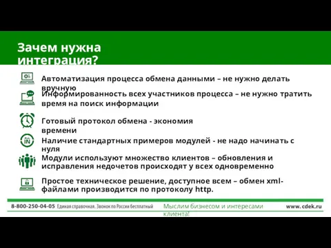 Зачем нужна интеграция? Мыслим бизнесом и интересами клиента! Автоматизация процесса