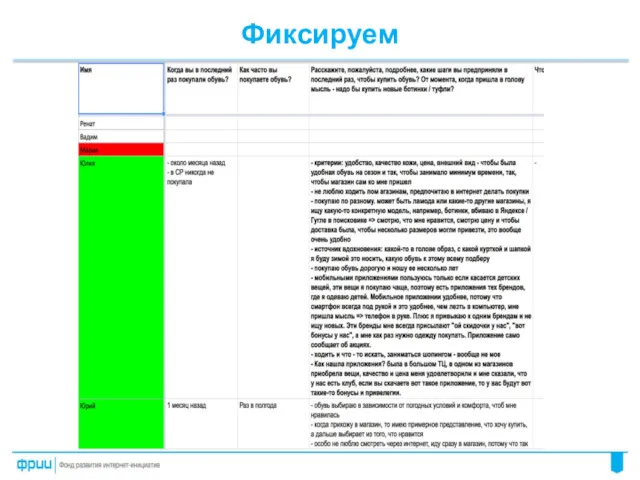 Фиксируем