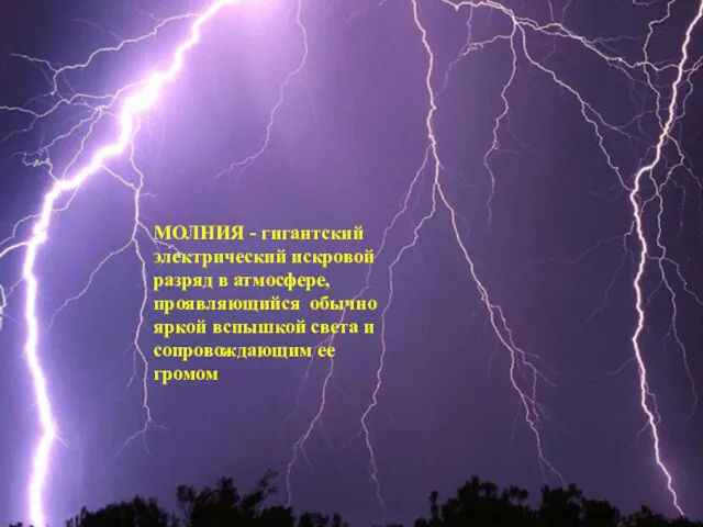 МОЛНИЯ - гигантский электрический искровой разряд в атмосфере, проявляющийся обычно